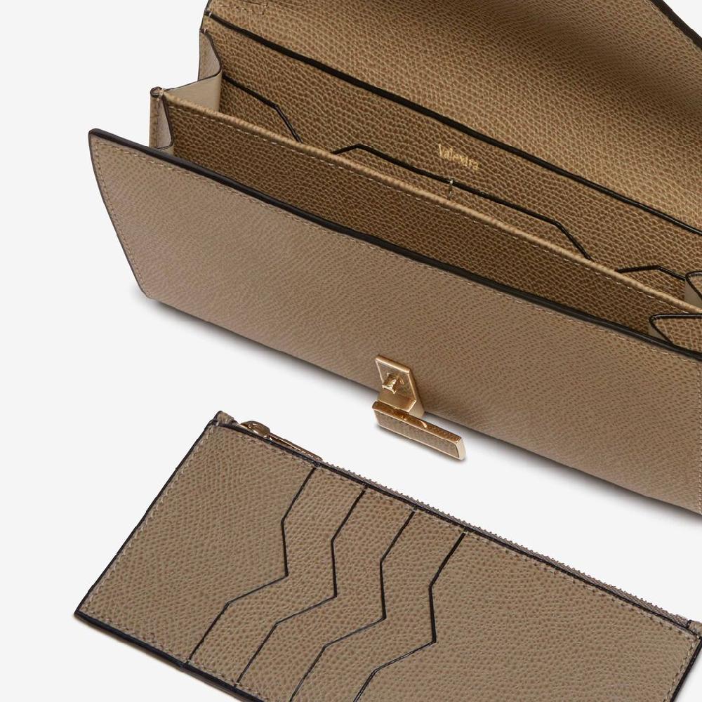 Valextra Portafoglio Iside Continental | Pelle Di Vitello Millepunte | Marrone Tortora | Valextra