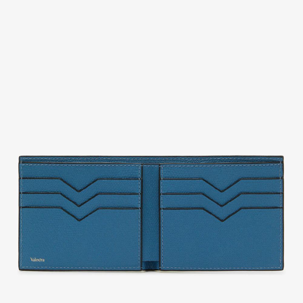 Valextra Portafoglio Piccolo Con Portacarte In Pelle Blu Cobalto | Valextra