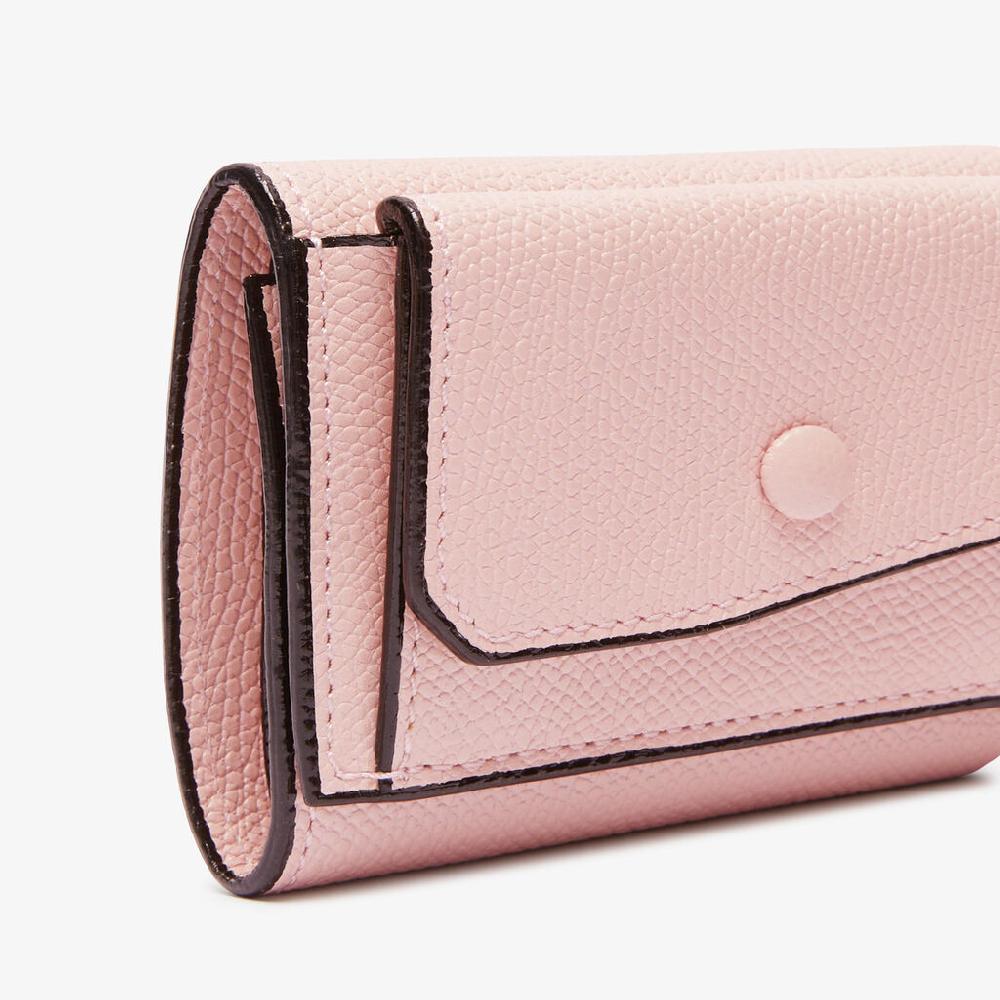 Valextra Portafoglio Piccolo Con Portamonete In Pelle Rosa | Valextra