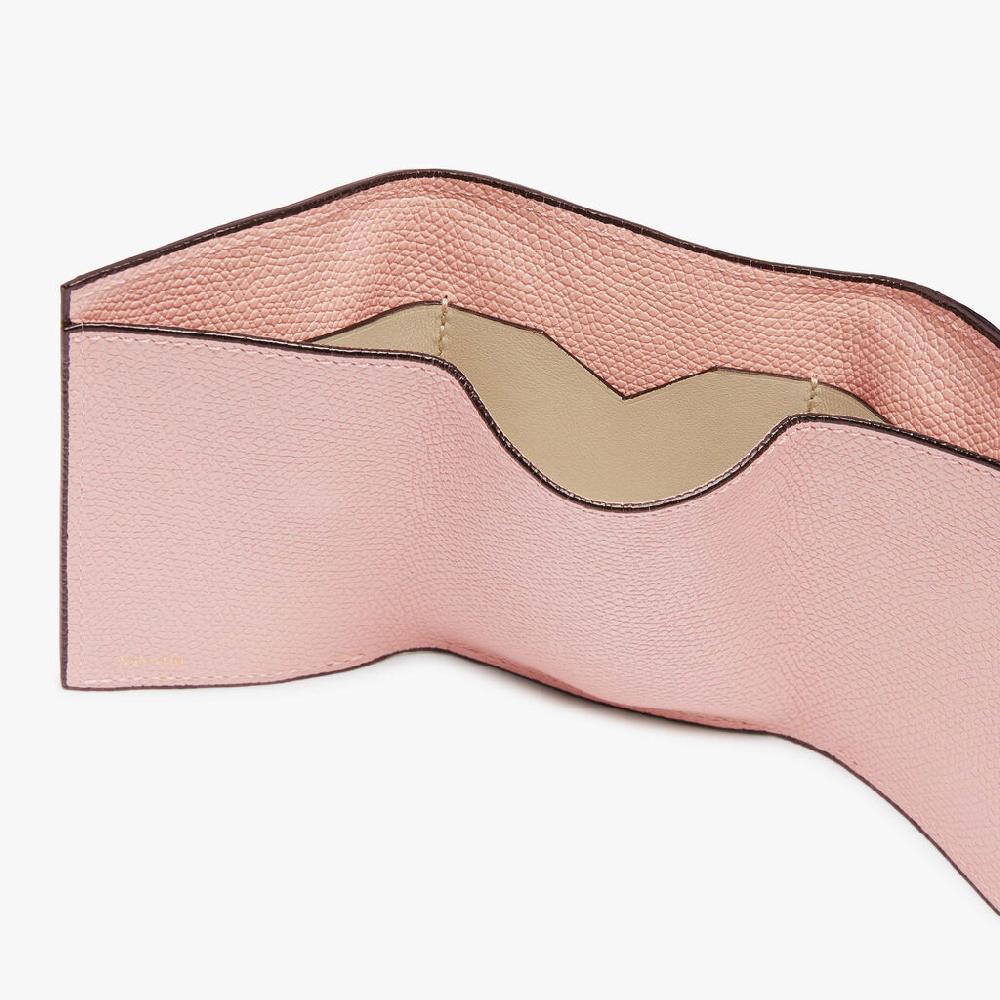 Valextra Portafoglio Piccolo Con Portamonete In Pelle Rosa | Valextra