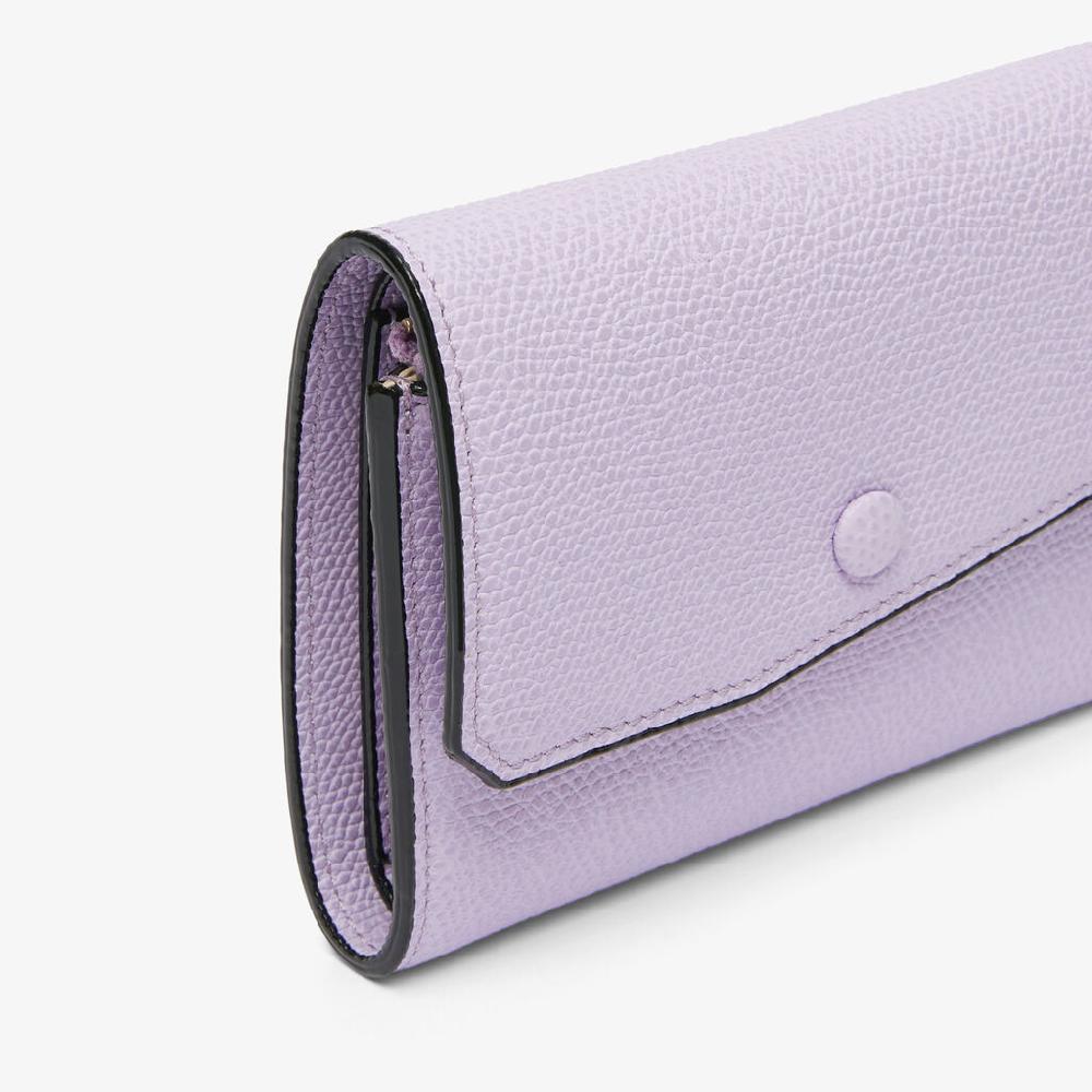 Valextra Portafoglio Piccolo Da Donna Di Lusso In Pelle Lilla | Valextra Pocket