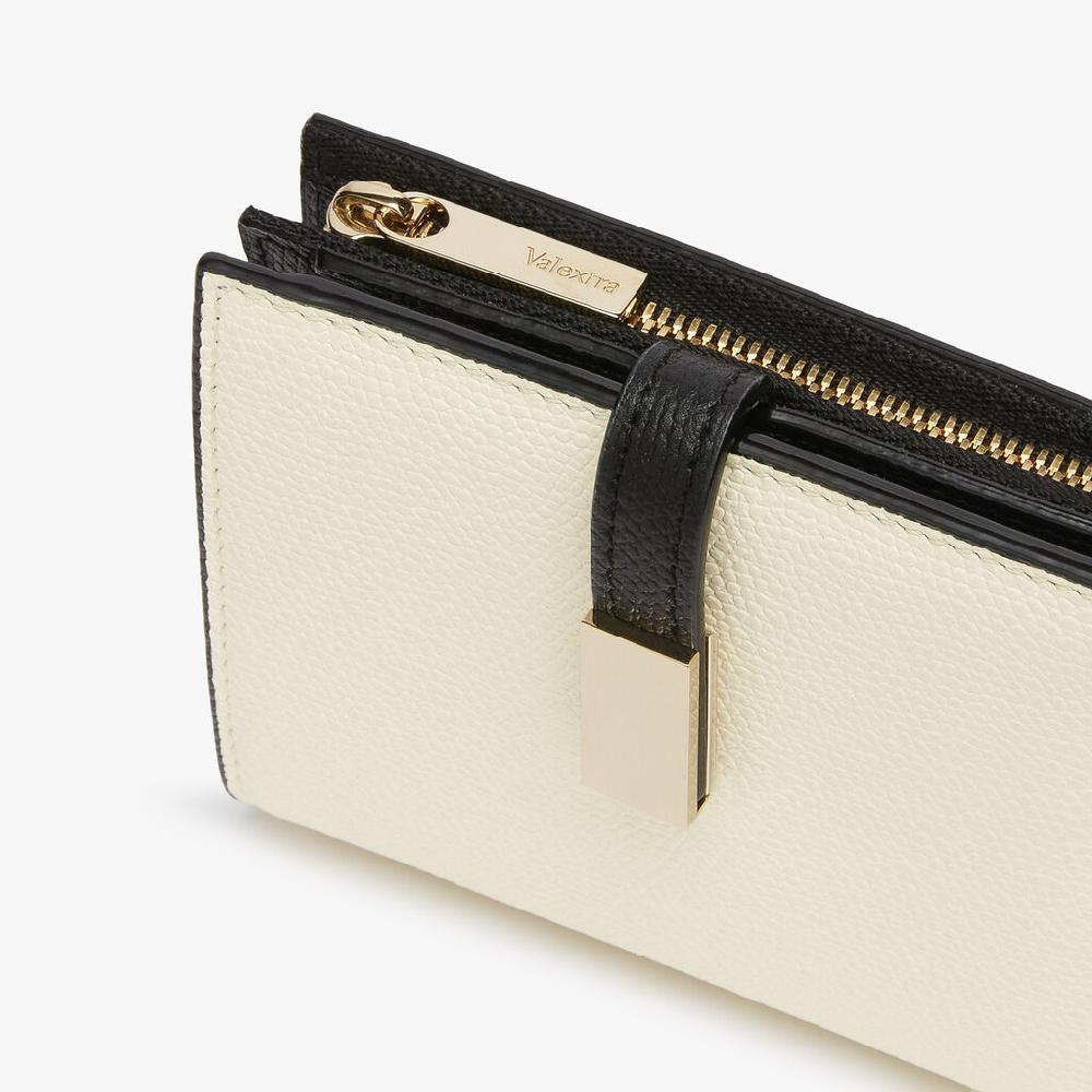 Valextra Portafoglio Piccolo Di Lusso In Pelle Bianca E Nera | Valextra