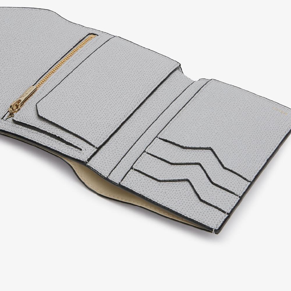 Valextra Portafoglio Piccolo Di Lusso In Pelle Grigia | Valextra Iside