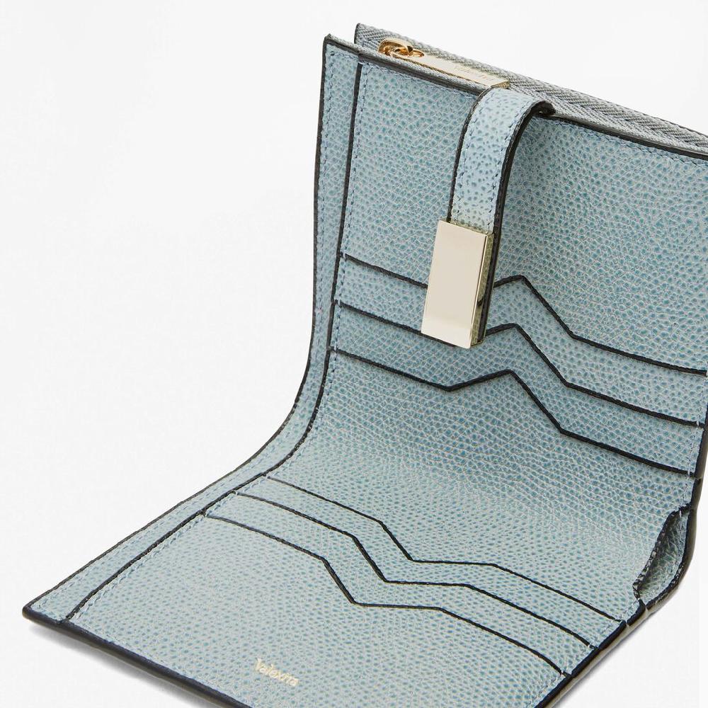 Valextra Portafoglio Piccolo In Pelle Azzurra Cerulea | Valextra