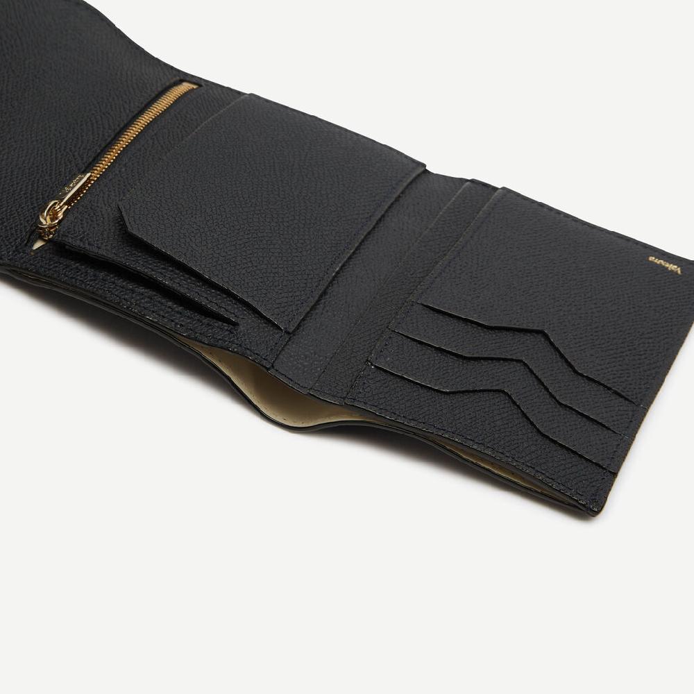 Valextra Portafoglio Piccolo In Pelle Blu Notte | Valextra Iside