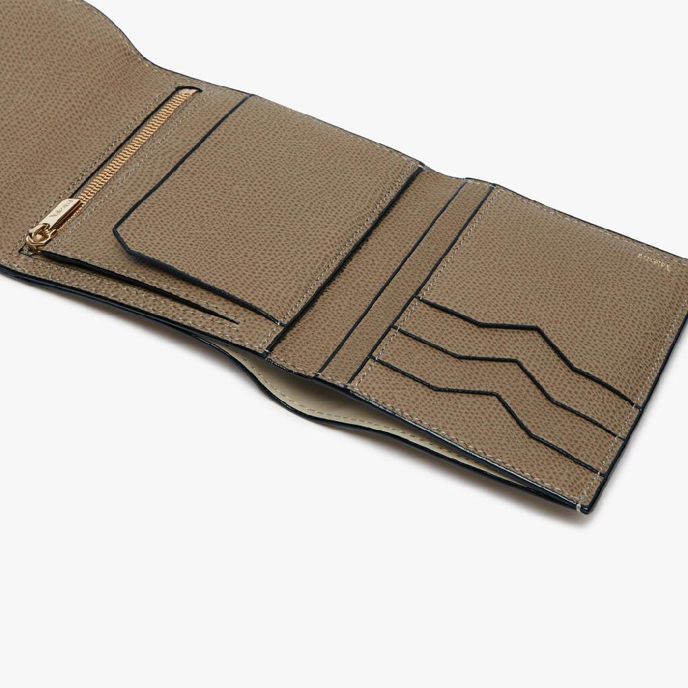 Valextra Portafoglio Piccolo In Pelle Marrone Tortora | Valextra Iside