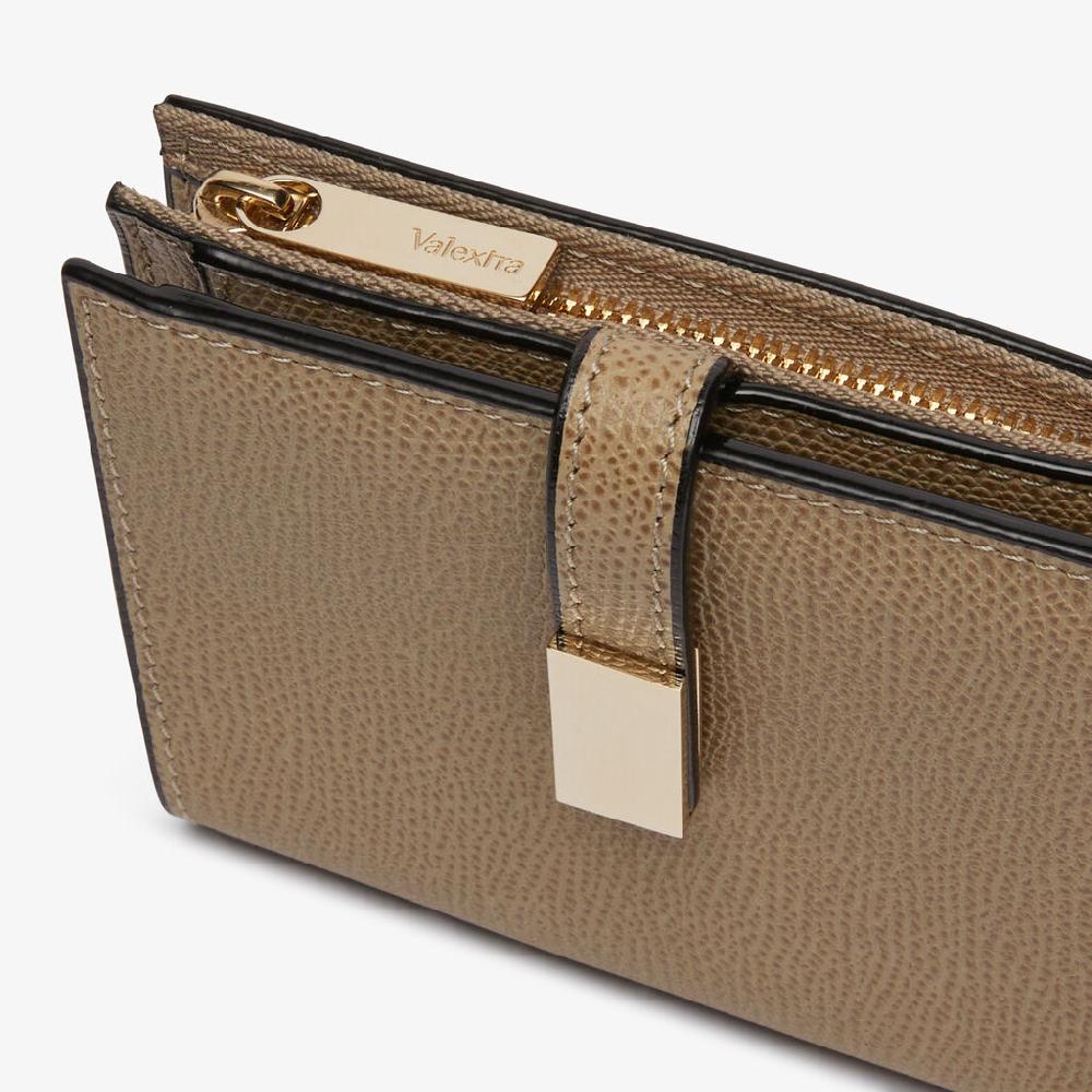 Valextra Portafoglio Piccolo In Pelle Marrone Tortora | Valextra