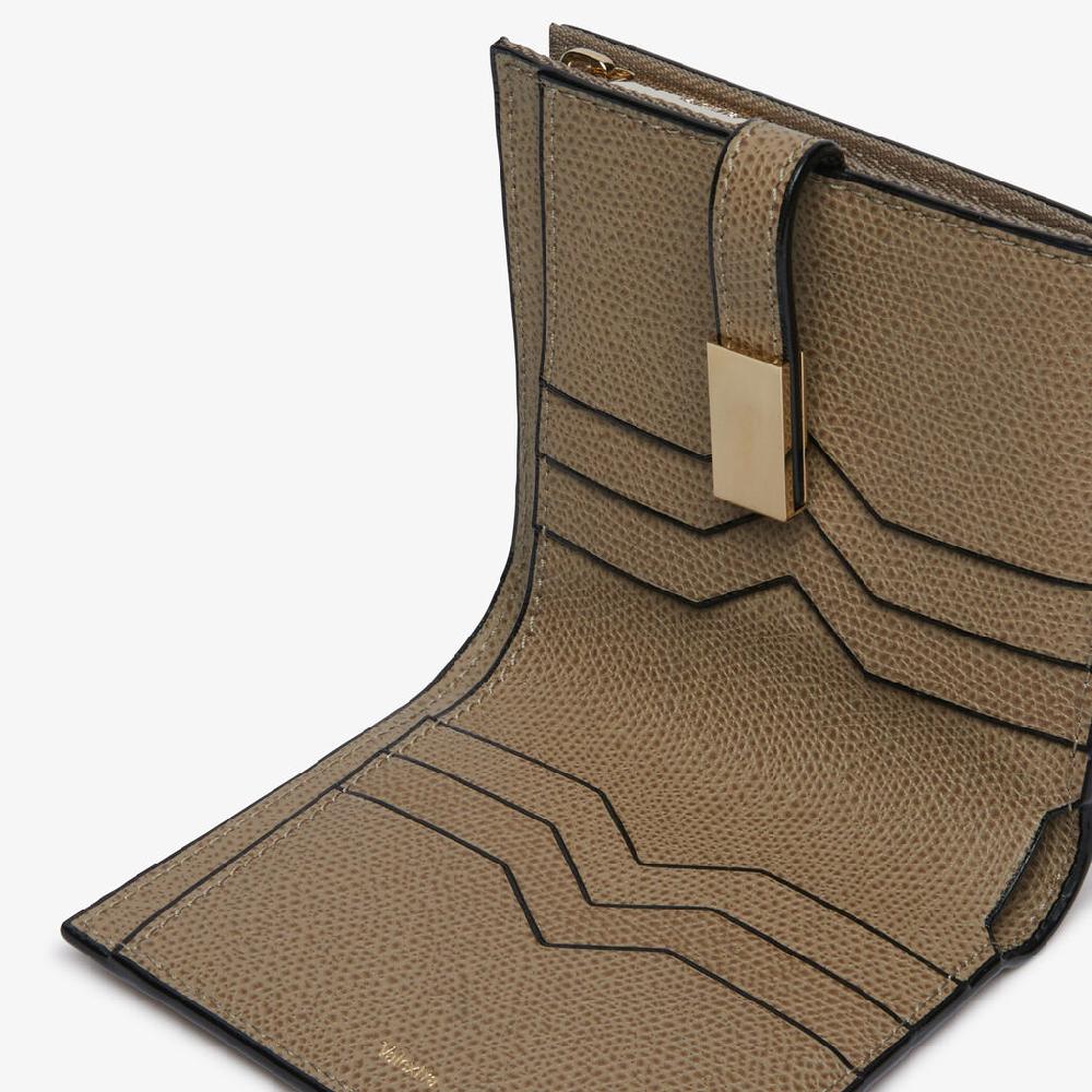 Valextra Portafoglio Piccolo In Pelle Marrone Tortora | Valextra
