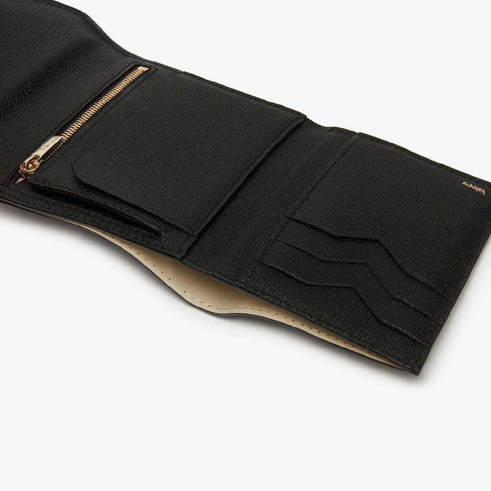 Valextra Portafoglio Piccolo Trifold In Pelle Nera | Valextra Iside