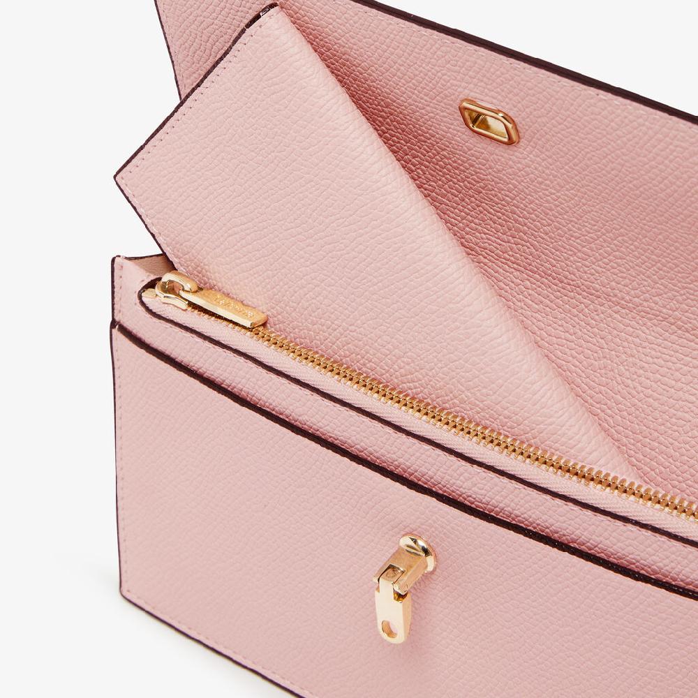 Valextra Portafoglio Versatile Grande In Pelle Rosa | Valextra Brera