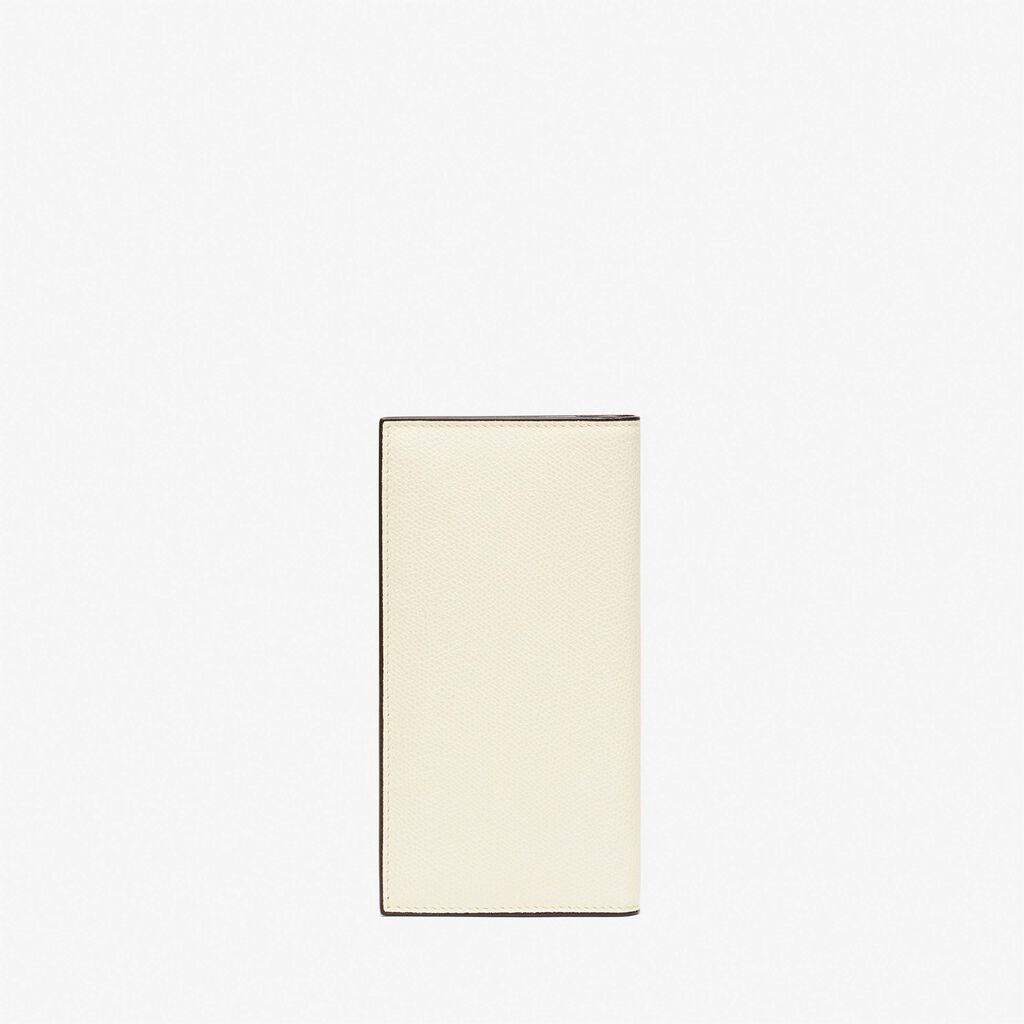 Valextra Portafoglio Verticale Bifold In Pelle Bianca | Valextra