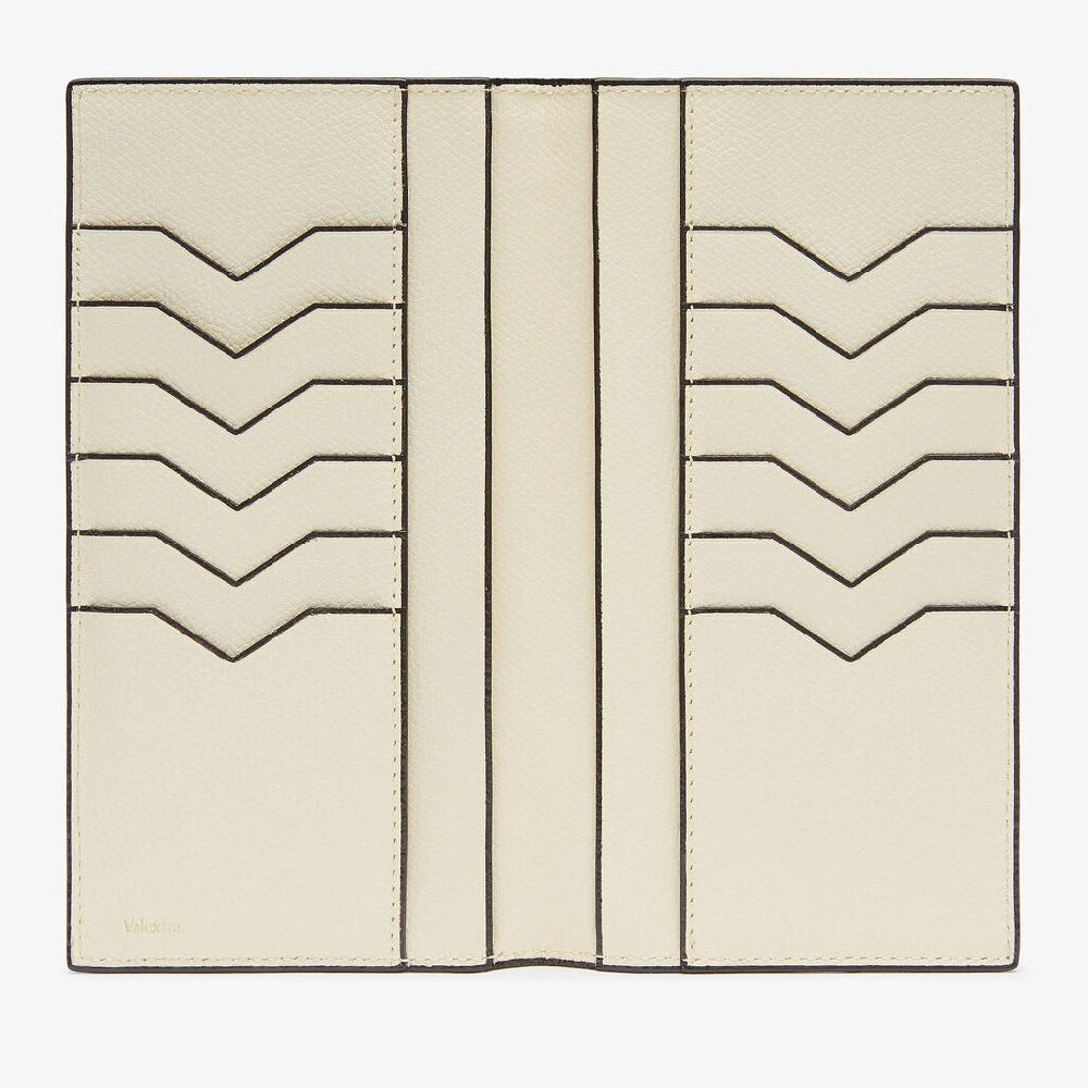 Valextra Portafoglio Verticale Bifold In Pelle Bianca | Valextra