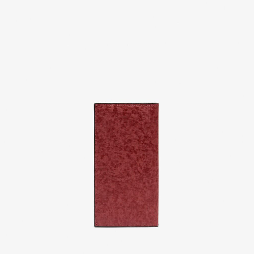 Valextra Portafoglio Verticale Bifold In Pelle Bordeaux | Valextra