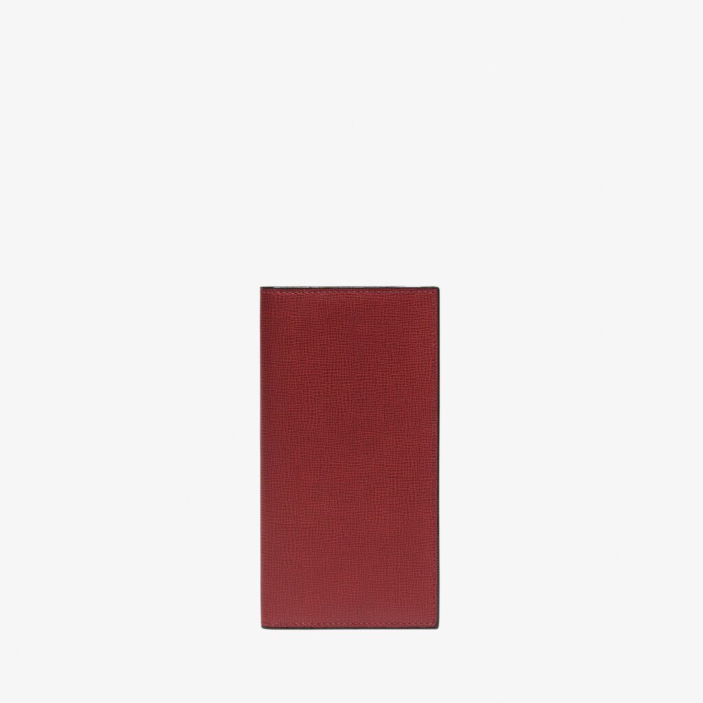 Valextra Portafoglio verticale Bifold in Pelle Bordeaux | Valextra