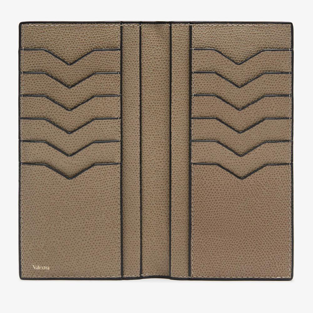 Valextra Portafoglio Verticale Bifold In Pelle Marrone Tortora | Valextra