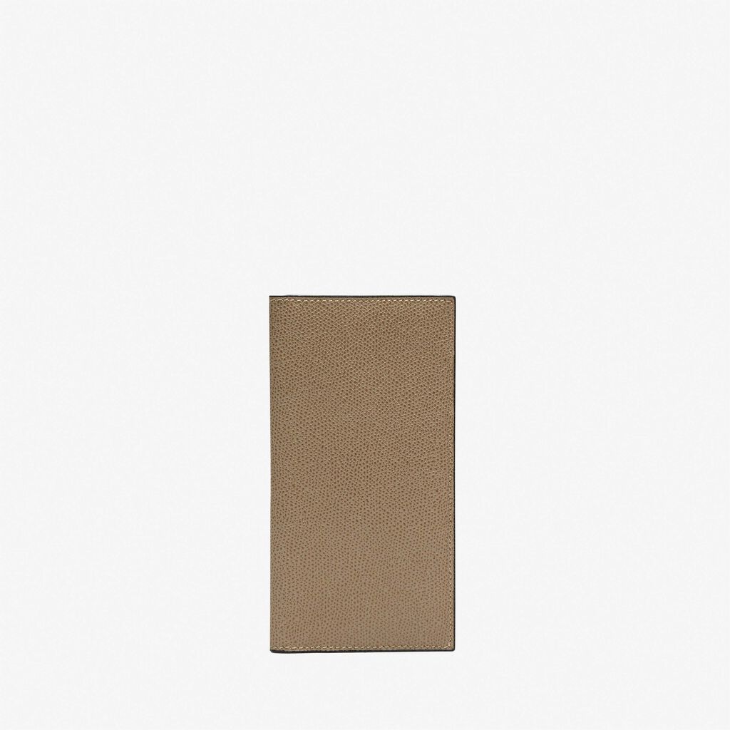 Valextra Portafoglio verticale bifold in Pelle Marrone Tortora | Valextra