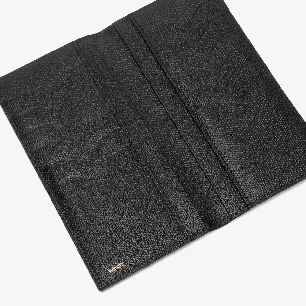 Valextra Portafoglio Verticale Bifold In Pelle Nera | Valextra Piccola Pelletteria