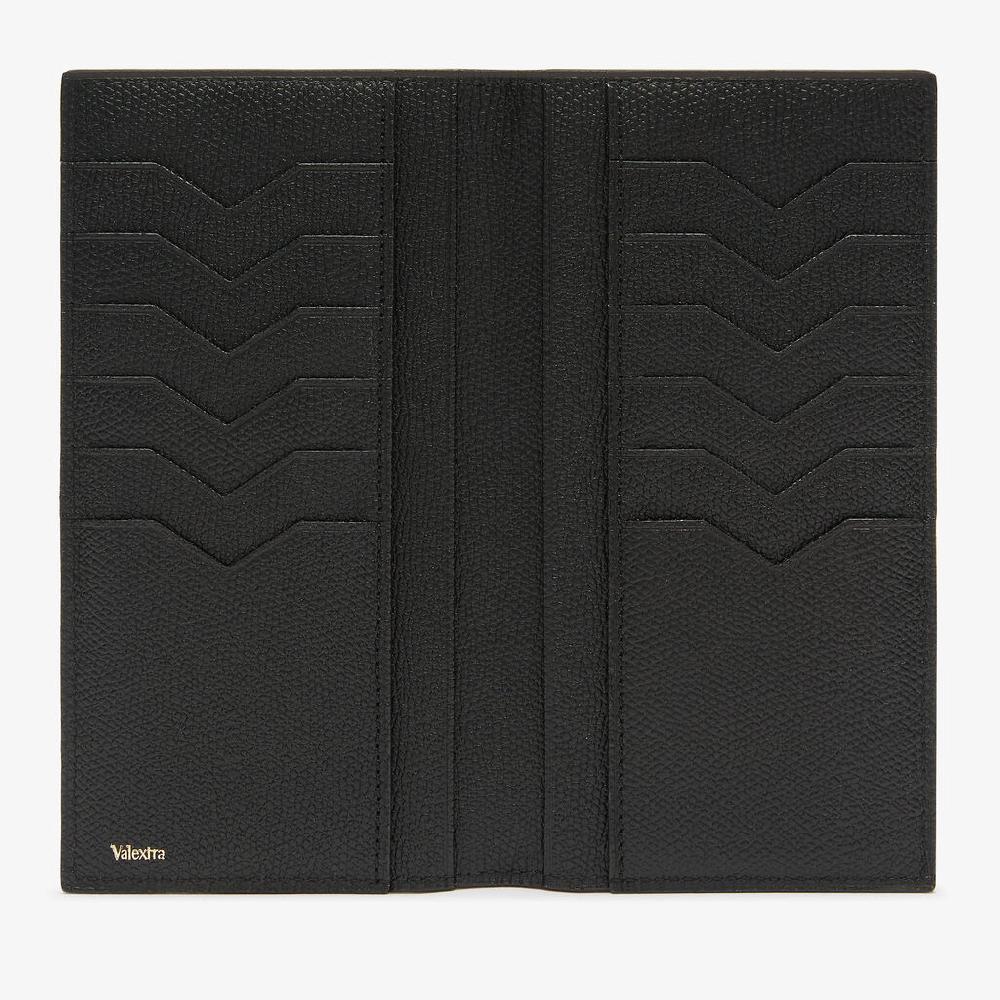 Valextra Portafoglio Verticale Bifold In Pelle Nera | Valextra Piccola Pelletteria