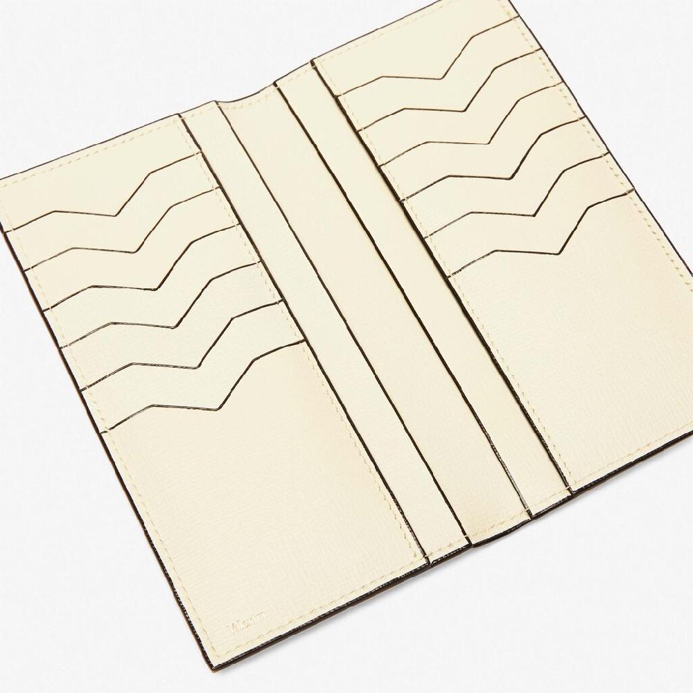 Valextra Portafoglio Verticale Con Portatessere In Pelle Bianca | Valextra