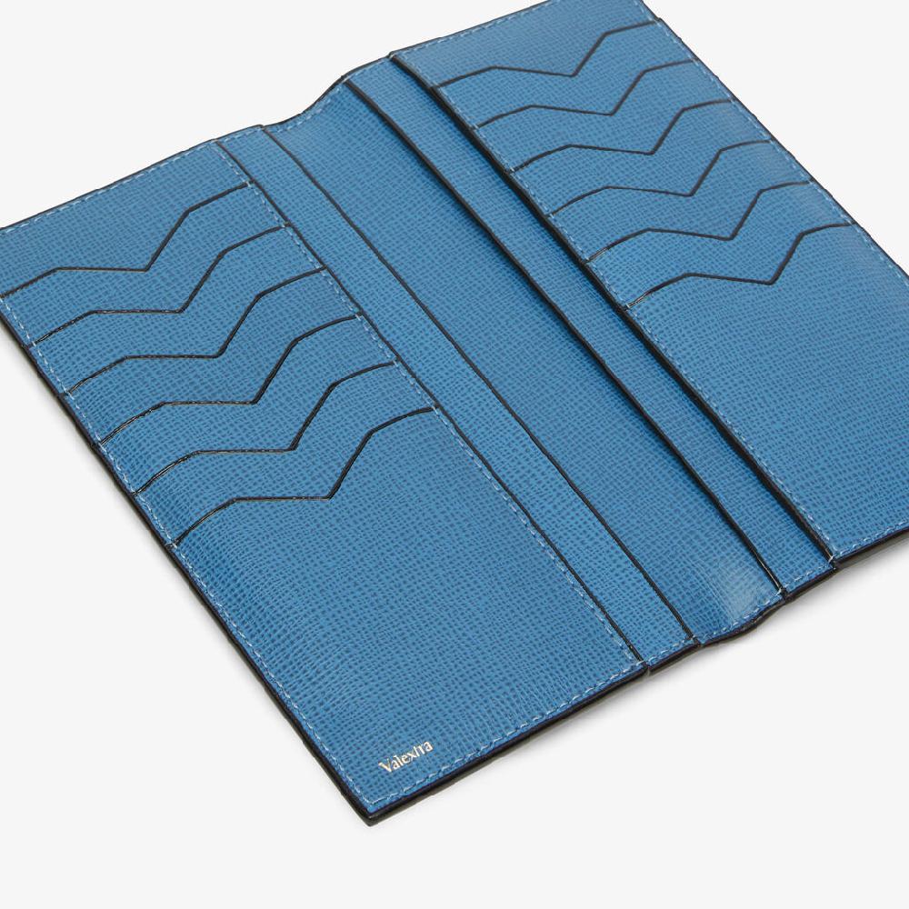 Valextra Portafoglio Verticale E Spazioso In Pelle Blu | Valextra