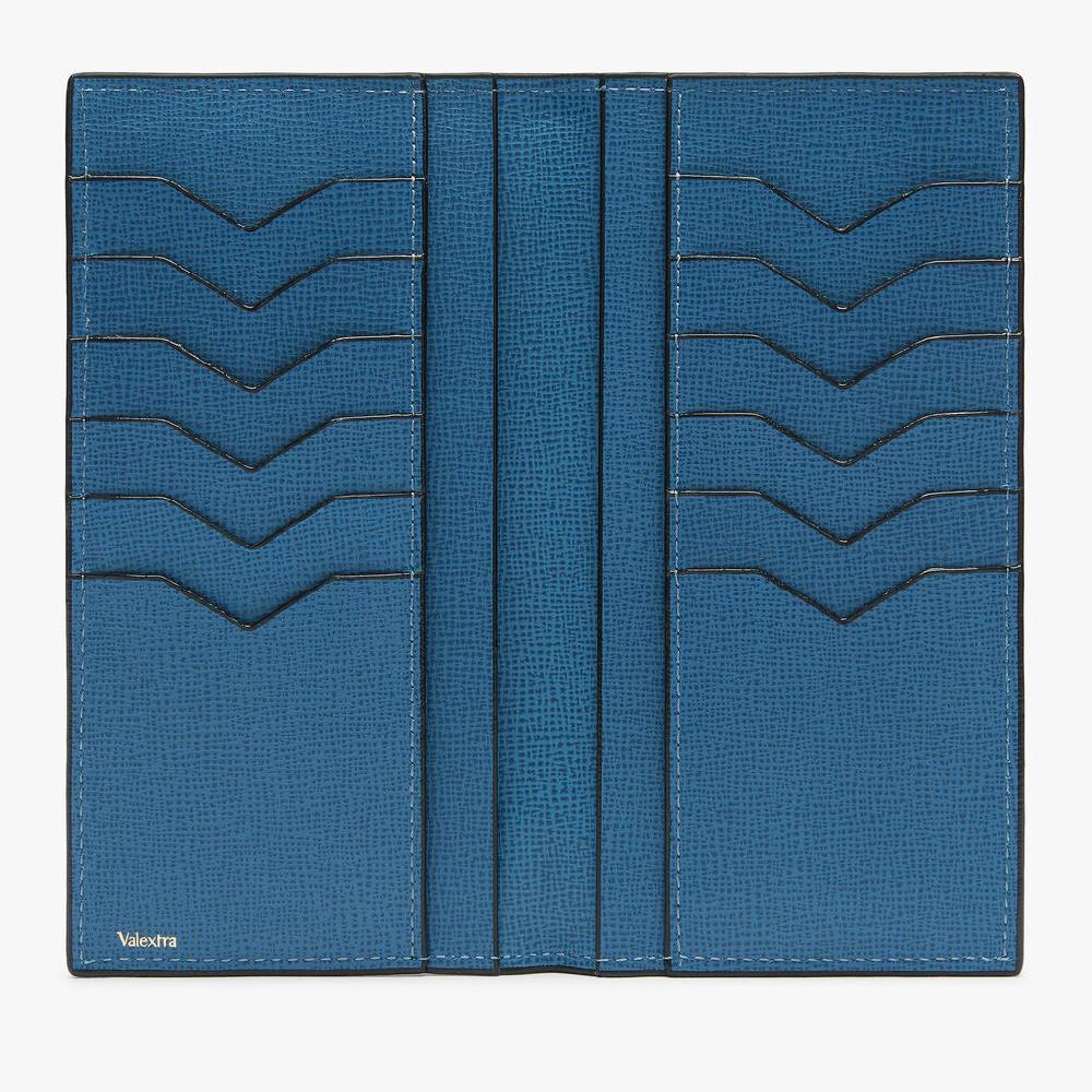 Valextra Portafoglio Verticale E Spazioso In Pelle Blu | Valextra