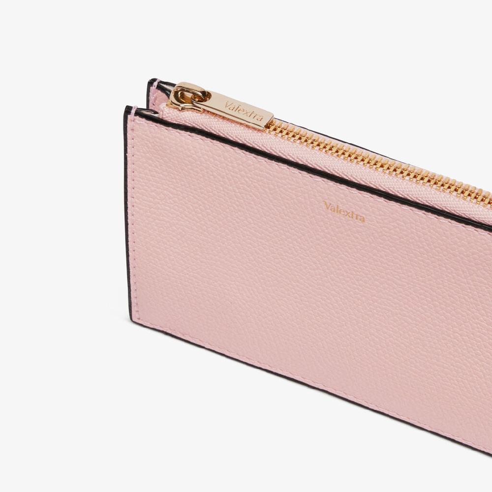 Valextra Portamonete Compatto Da Donna In Pelle Rosa | Valextra