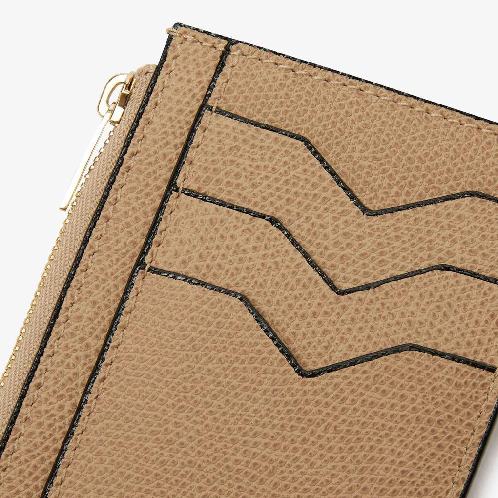 Valextra Portamonete Con Zip Da Donna Di Lusso In Pelle Beige | Valextra