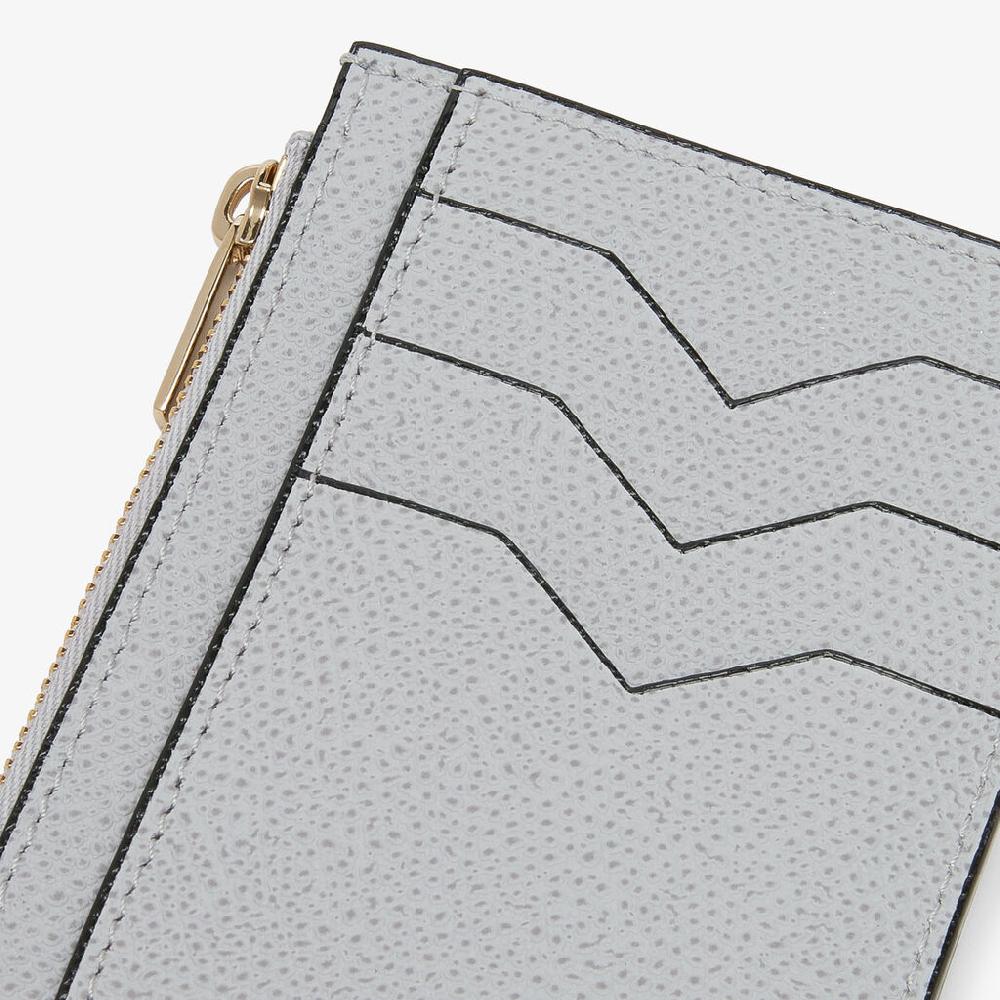 Valextra Portamonete Da Donna Di Lusso In Pelle Grigia Sasso | Valextra