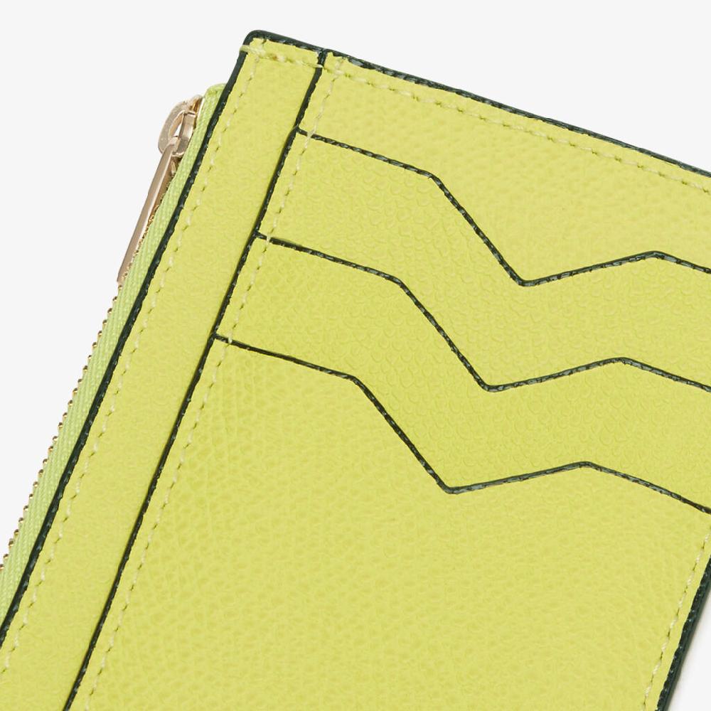 Valextra Portamonete Da Donna In Pelle Gialla Di Lusso | Valextra