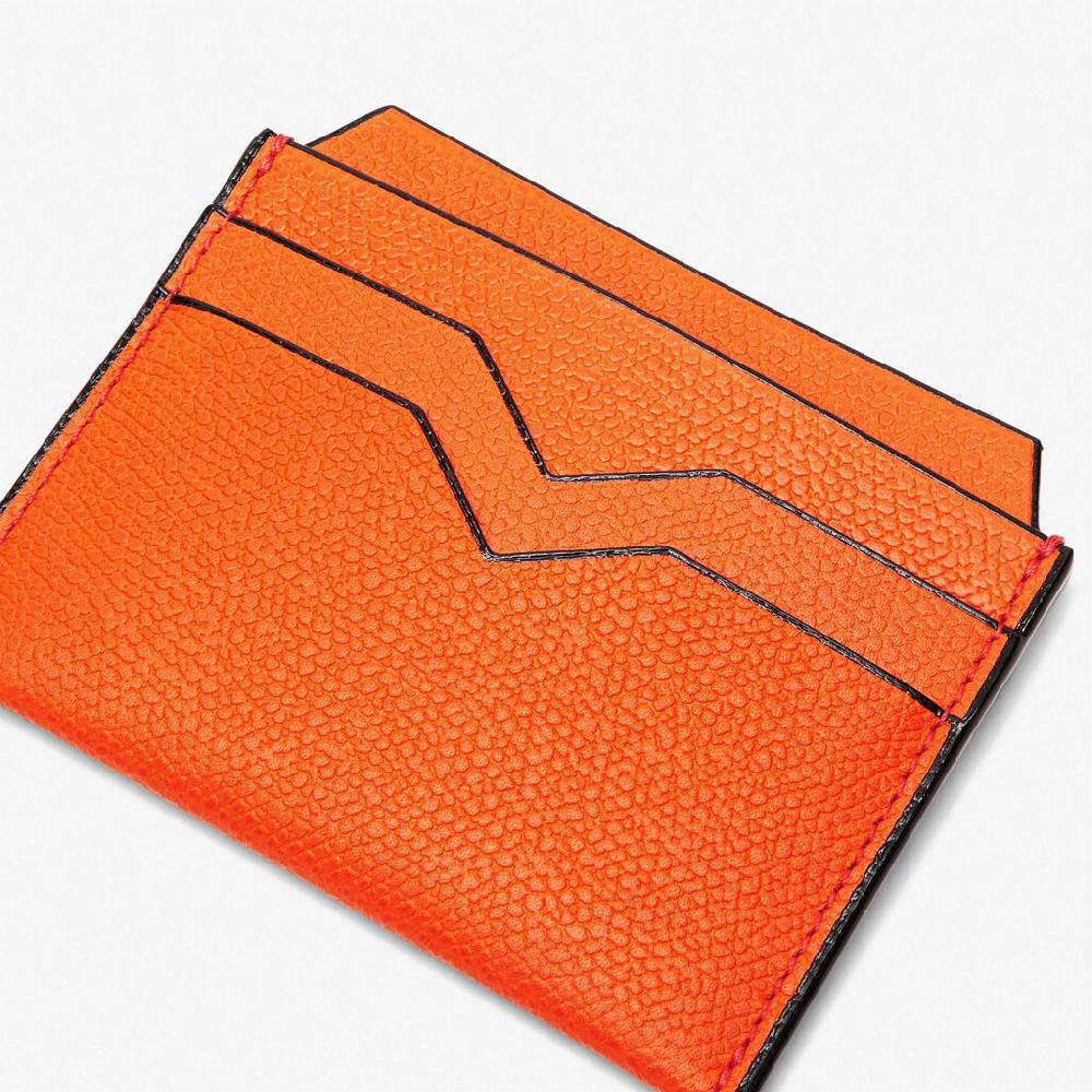 Valextra Portatessere Compatto In Pelle Arancione | Valextra