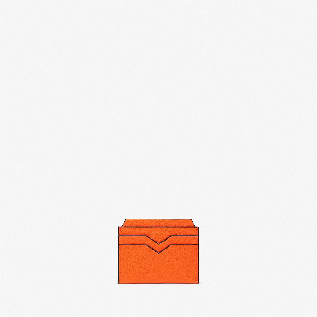 Valextra Portatessere Compatto In Pelle Arancione | Valextra