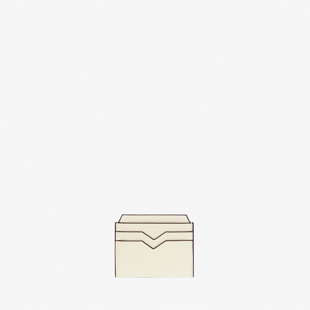 Valextra Portatessere Compatto In Pelle Bianca | Valextra