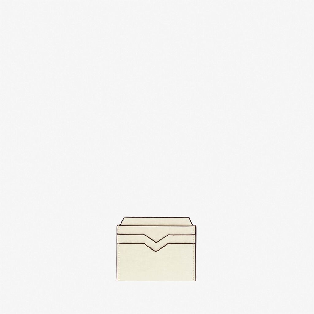 Valextra Portatessere compatto in Pelle Bianca | Valextra