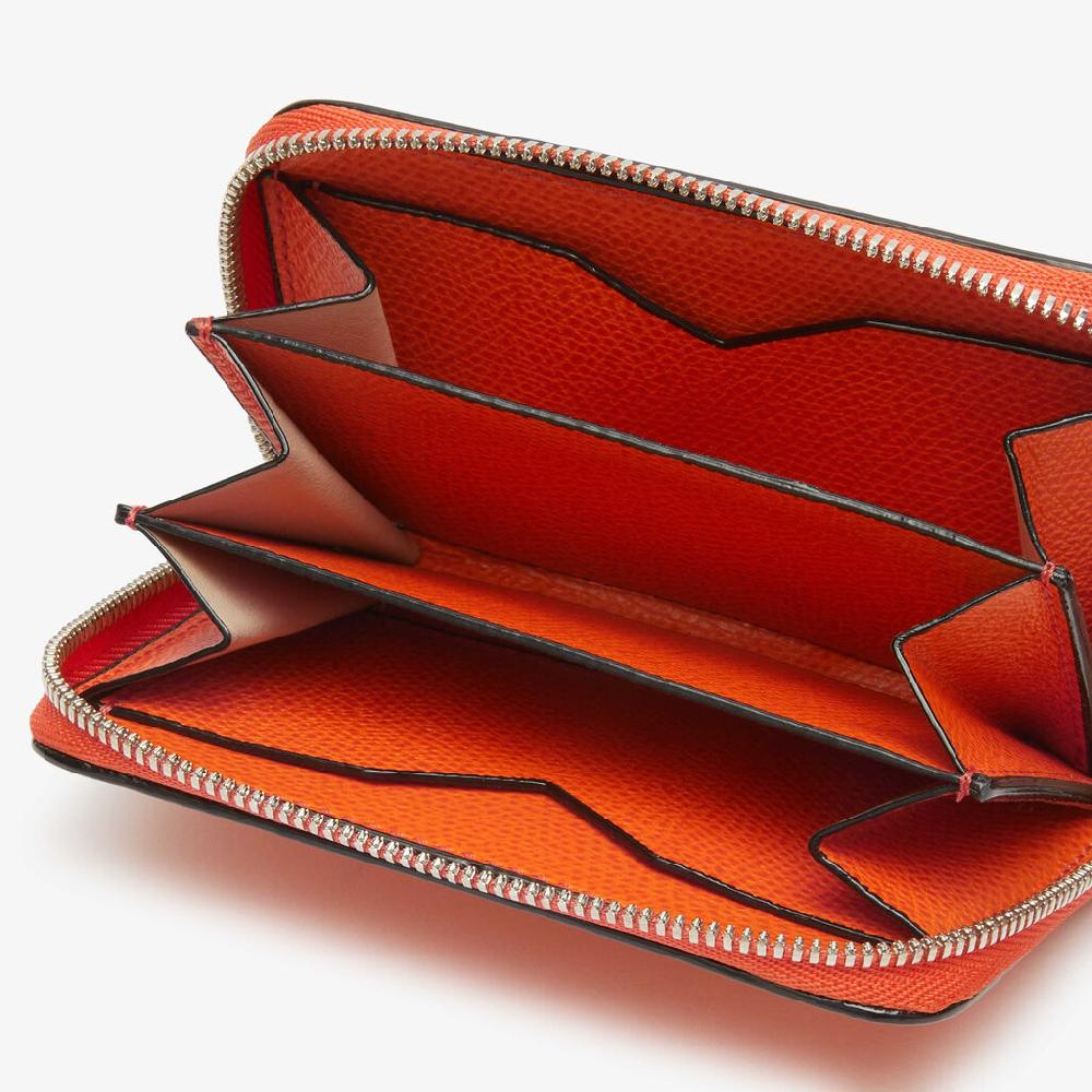 Valextra Portatessere Da Donna In Pelle Arancione | Valextra Zip Around