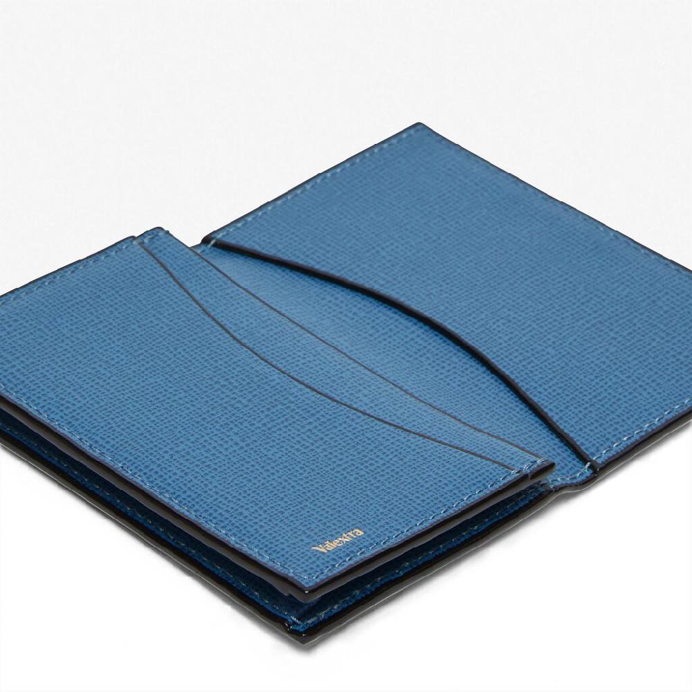 Valextra Portatessere E Biglietti Da Visita In Pelle Blu Cobalto | Valextra
