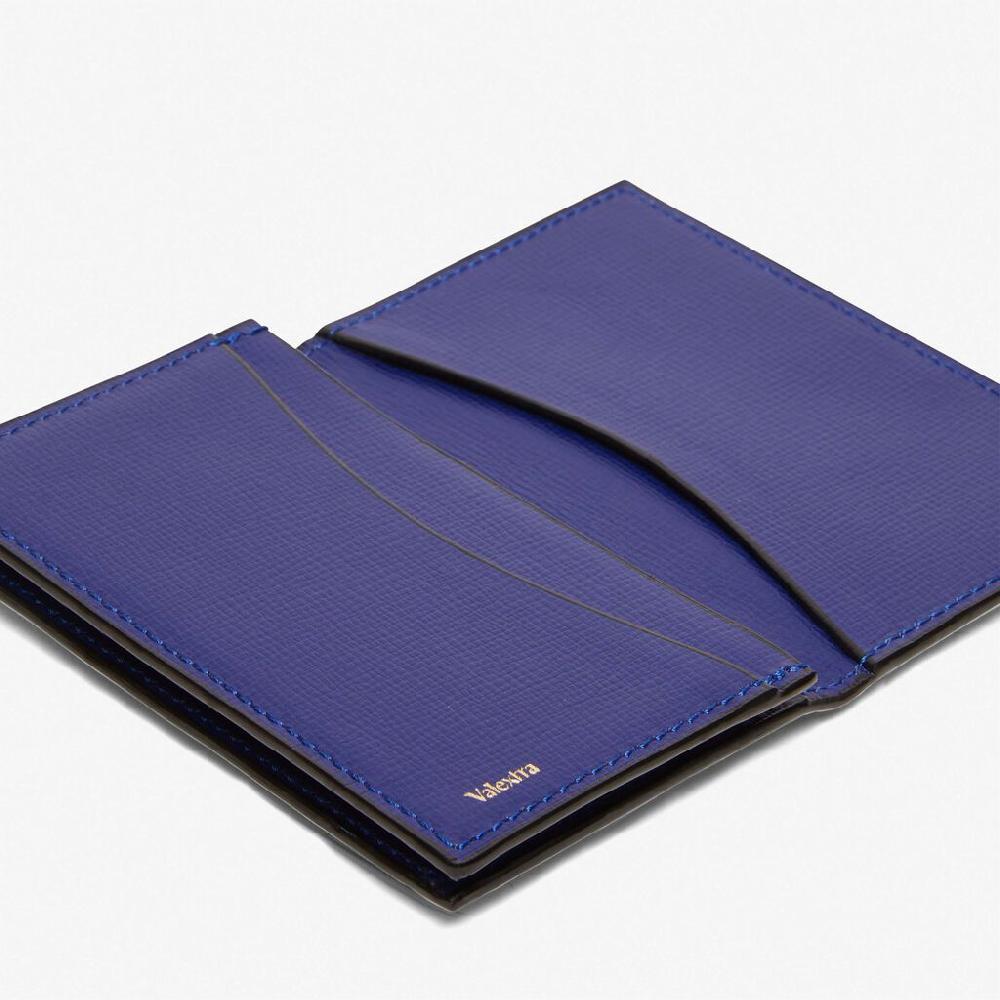 Valextra Portatessere E Biglietti Da Visita In Pelle Blu | Valextra