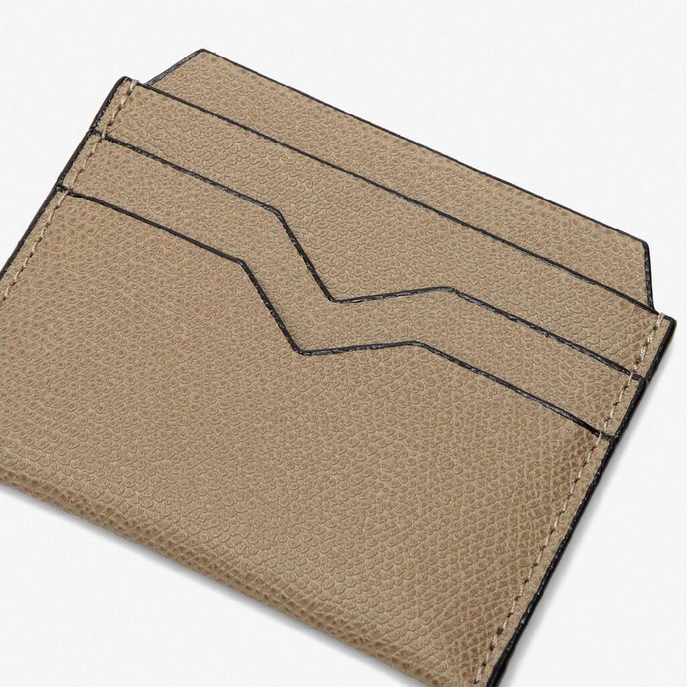 Valextra Portatessere E Carte Di Credito In Pelle Marrone Tortora | Valextra