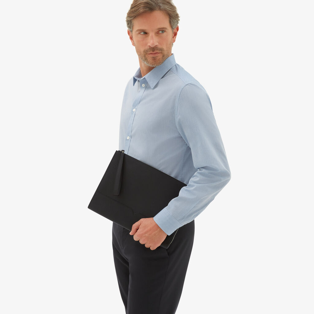 Valextra Portfolio Da Uomo Di Lusso In Pelle Nera | Valextra V-Line