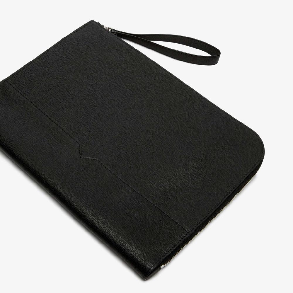 Valextra Portfolio Da Uomo Di Lusso In Pelle Nera | Valextra V-Line