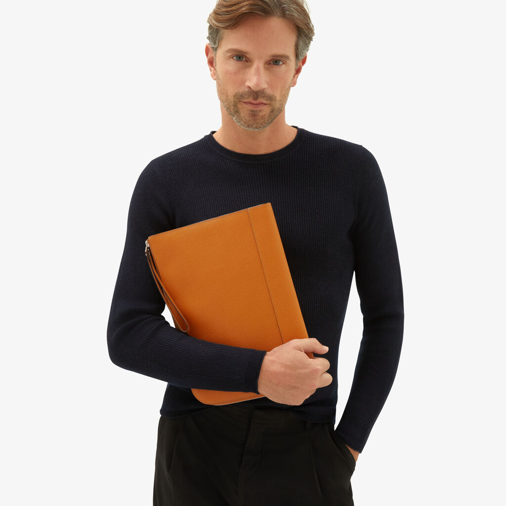 Valextra Portfolio Porta Pc Da Uomo In Pelle Marrone | Valextra My Logo