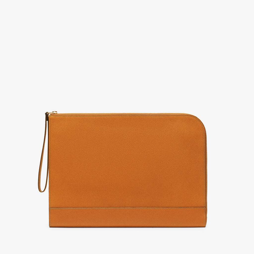 Valextra Portfolio porta pc da Uomo in Pelle Marrone | Valextra My Logo