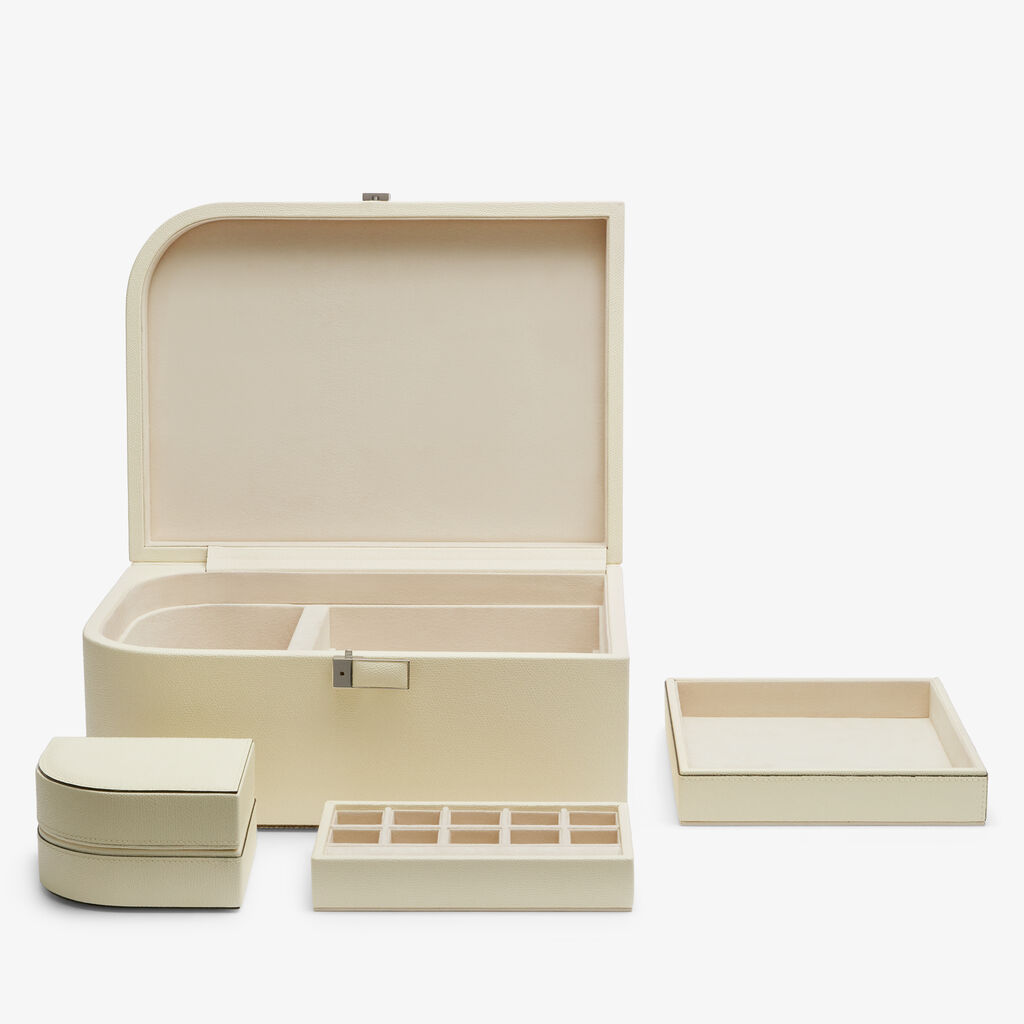 Valextra Scatola Portagioie Da Donna Di Lusso In Pelle Bianca | Valextra