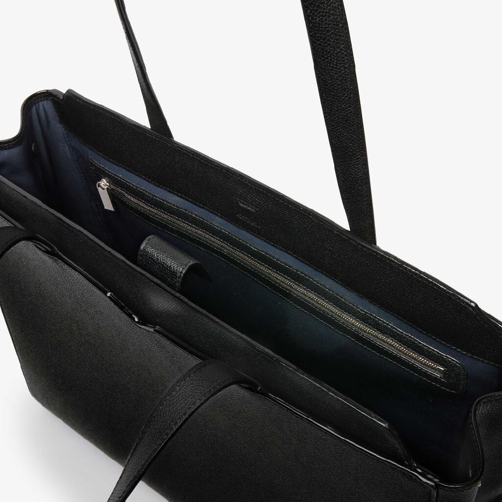 Valextra Shopping Bag Orizzontale Da Uomo In Pelle Nera | Valextra V-Line