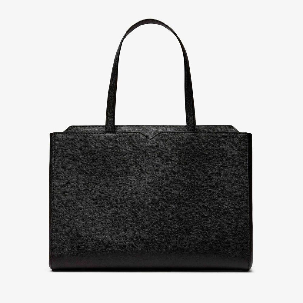 Valextra Shopping bag orizzontale da Uomo in Pelle Nera | Valextra V-Line