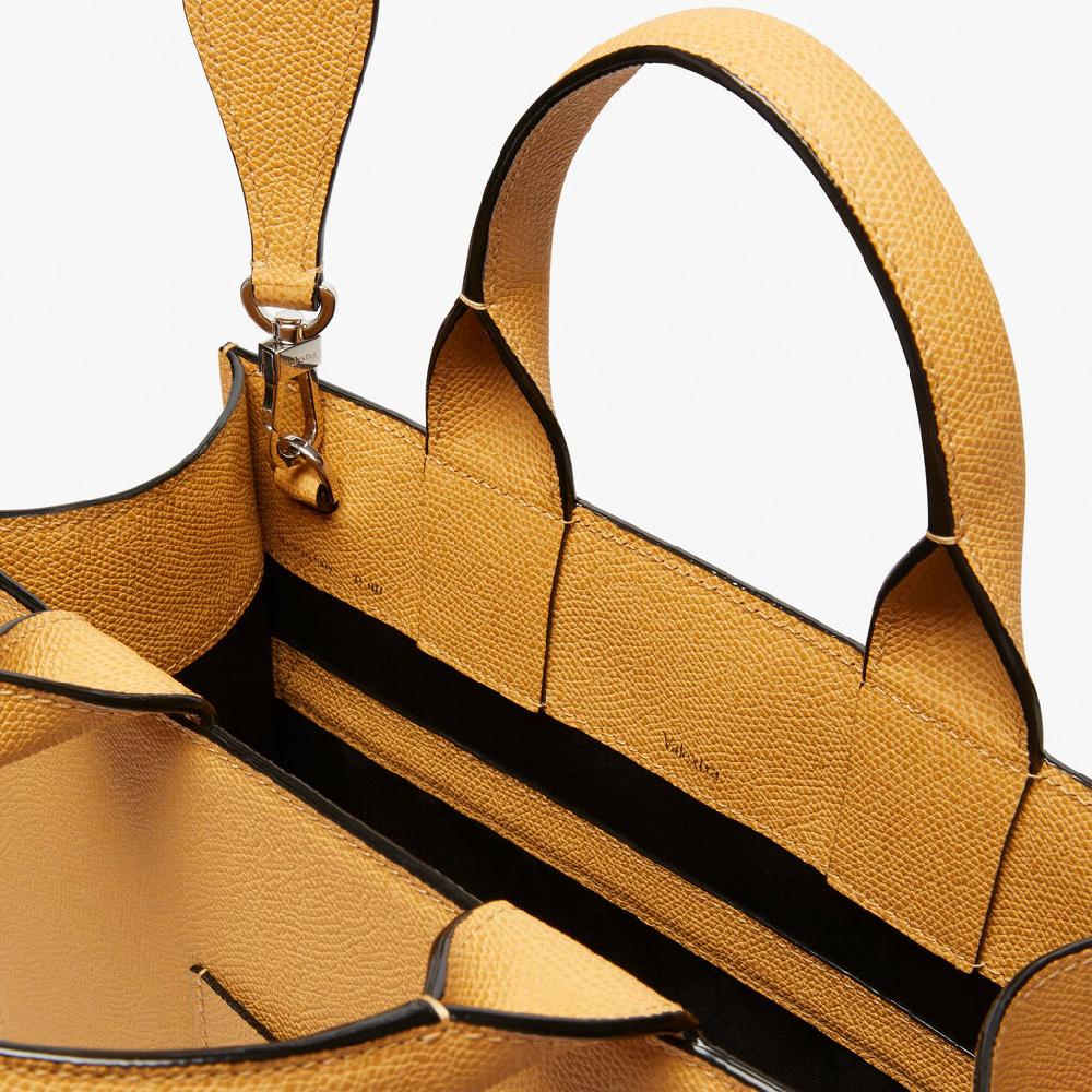 Valextra Tote Bag Con Tracolla Mini In Pelle Arancio-giallo | Valextra Boxy