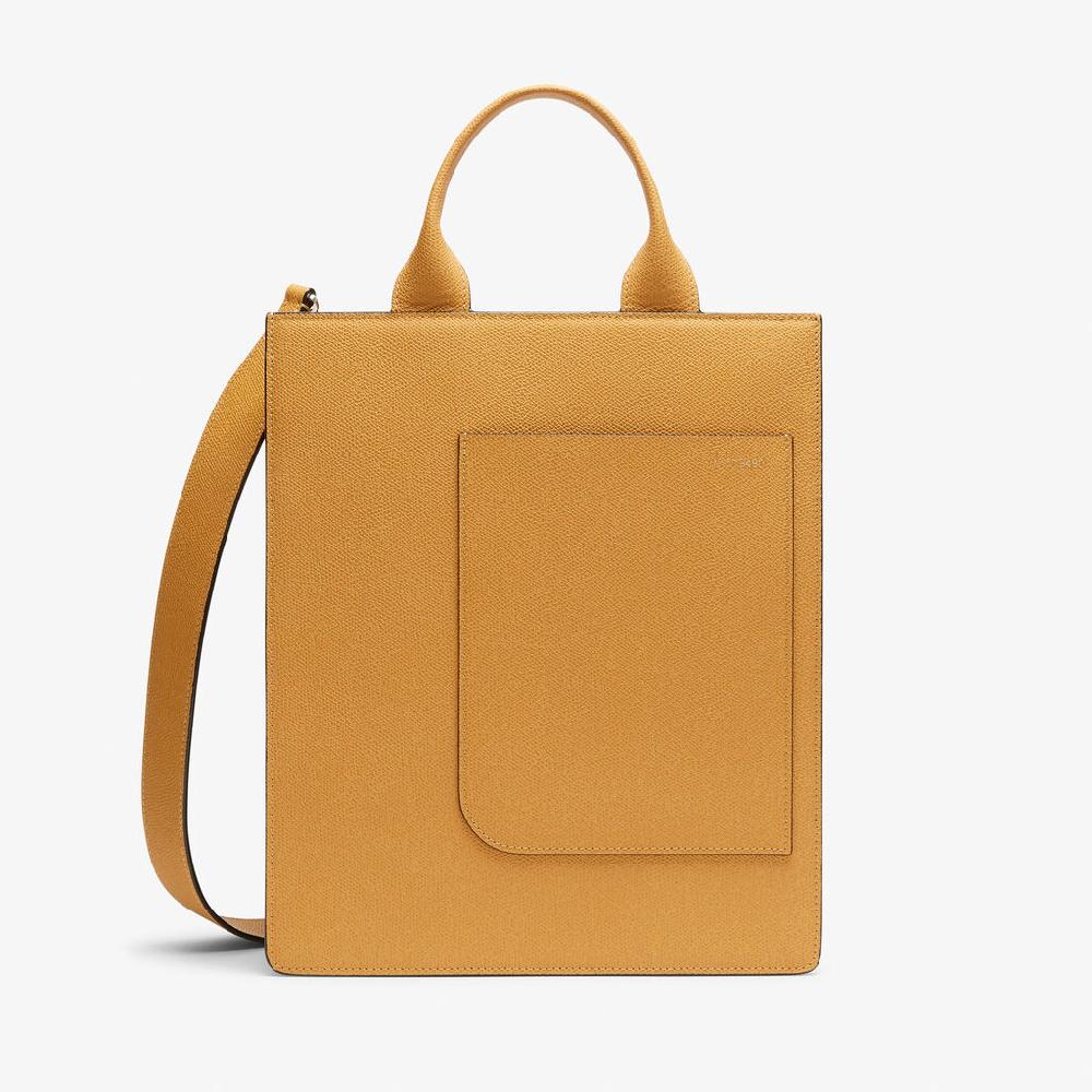 Valextra Tote bag con tracolla Mini in Pelle arancio-giallo | Valextra Boxy