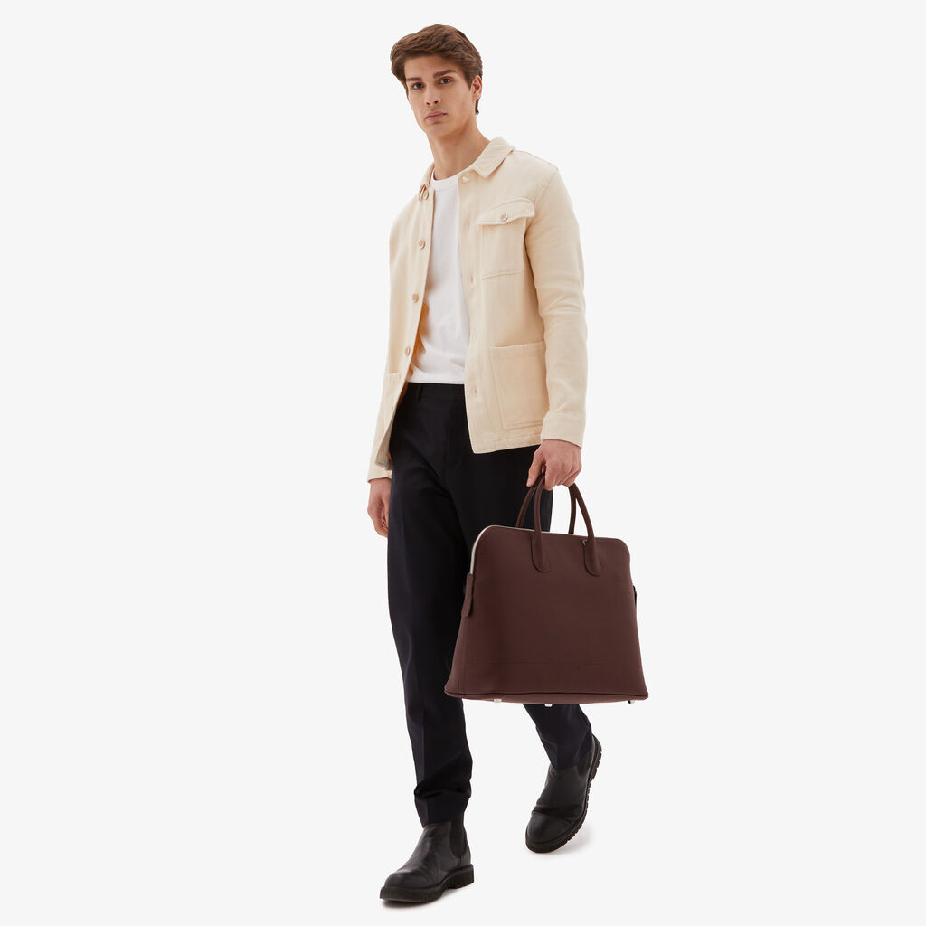 Valextra Tote Bag Da Uomo In Pelle Marrone | Valextra My Logo