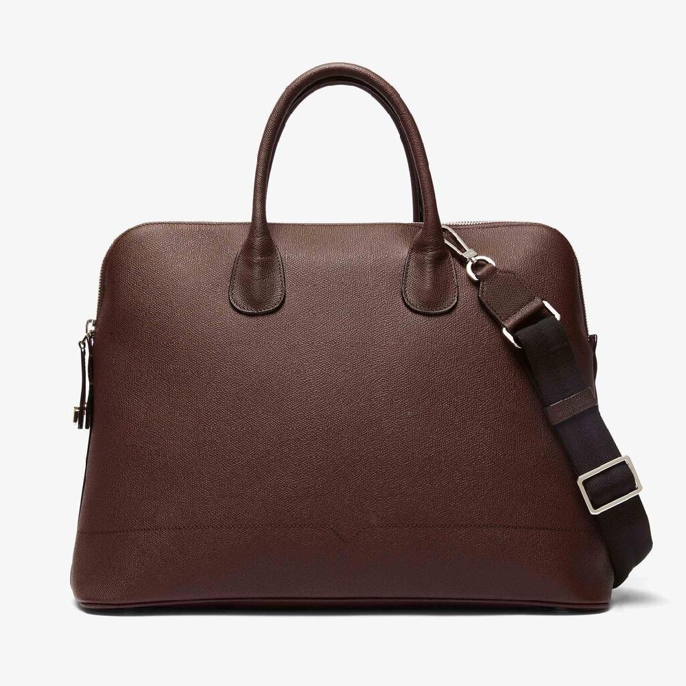 Valextra Tote bag da Uomo in Pelle Marrone | Valextra My Logo