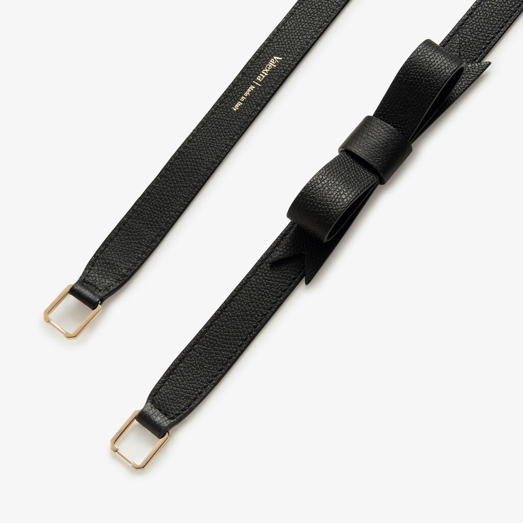 Valextra Tracolla Con Fiocco Per Borse Da Donna In Pelle Nera | Valextra