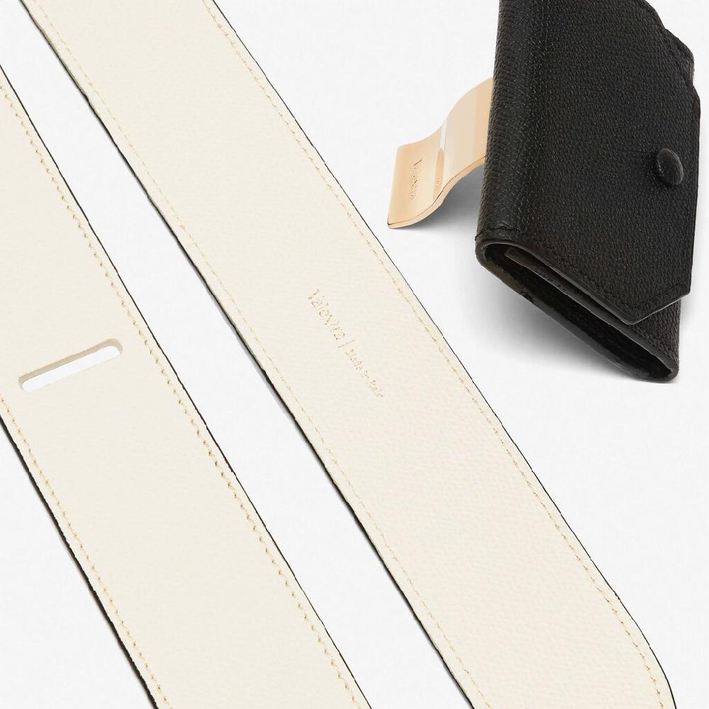 Valextra Tracolla In Pelle Bianca E Nera Con Portamonete | Valextra